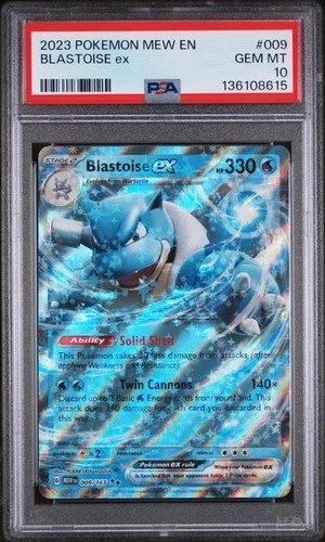 2023 Pokemon Mew EN-151 Blastoise EX #009 PSA 10