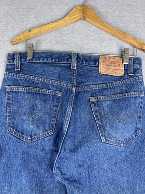 Vintage Levis Jeans Mens 36x34 (Fits 32x27.5) Blue 501 80s Made in USA