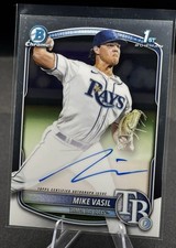 MIKE VASIL 2025 Bowman #CPA-MV 1st Bowman Chrome Prospect Auto Tampa Bay Rays