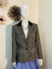 Cabi Women's 8 Gray Wool Blend 2 Flap Pocket 2-Button Front Blazer Jacket Lined