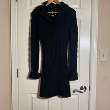 Free People Button Collar Knit Sweater Dress Gray size Small