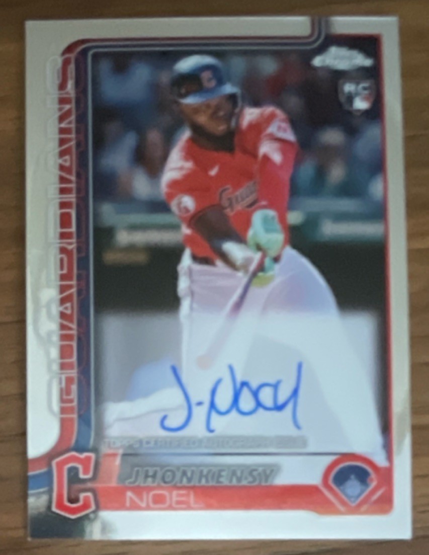 Topps 2025 Chrome Rookie Autograph Jhonkensy Noel #RA-JN Cleveland Guardians