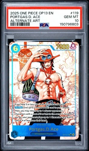 2025 One Piece Op13-Carrying On His Portgas D. Ace Alternate Art PSA 10 #119