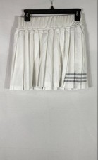 Adidas Women's White Club Pleatskirt Tennis Skirt Three-Stripes AEROREADY Sz M