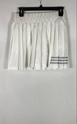 Adidas Women's White Club Pleatskirt Tennis Skirt Three-Stripes AEROREADY Sz M