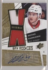 2018-19 SPx 08-09 Retro Rookies 17/25 Michael Rasmussen #08A-MR Patch Auto ev1