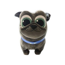 Disney Store Puppy Dog Pals "Bingo" Plush Gray Pug Blue Collar Stuffed Toy