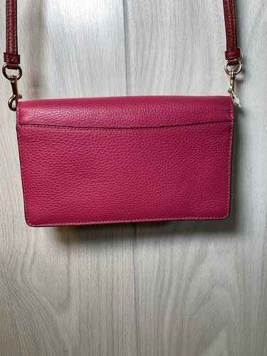 COACH nuova con etichette pochette pieghevole pelle di ciottoli viola: borsa a tracolla a scatto C5887 - Foto 4 di 13