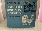 PYREX 6 pc. Turquoise BUTTERPRINT Cinderella Casserole Lid Set 471, 472, 473 NIB