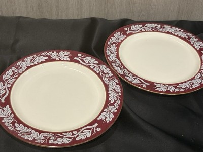Two (2) Homer Laughlin Century Service Corporation (Regal Red) 10  Dinner Plates