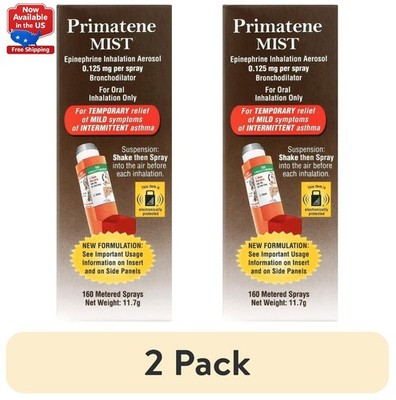 (2 pack) Primatene MIST Epinephrine Oral Inhalation Aerosol