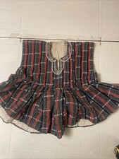 Girls SleevelessDashiki Ankara Homemade Wax African Blouse Gray With Red/ Blue