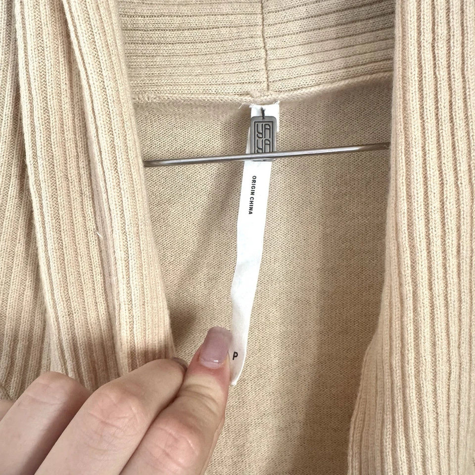 Suéter Yaya Aflalo Mezcla Cachemira Imitación Envoltura Manga Larga Crema Talla P (XS/S) Foto 3 de 4