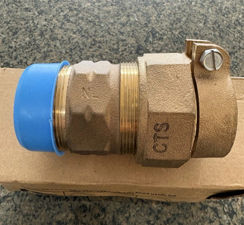 Ford Meter Box 2 in. MIP x CTS Pack Joint Brass Straight Compression Coupling