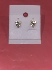 14k Goldplated Mickey Mouse Rinestone Stud Earrings