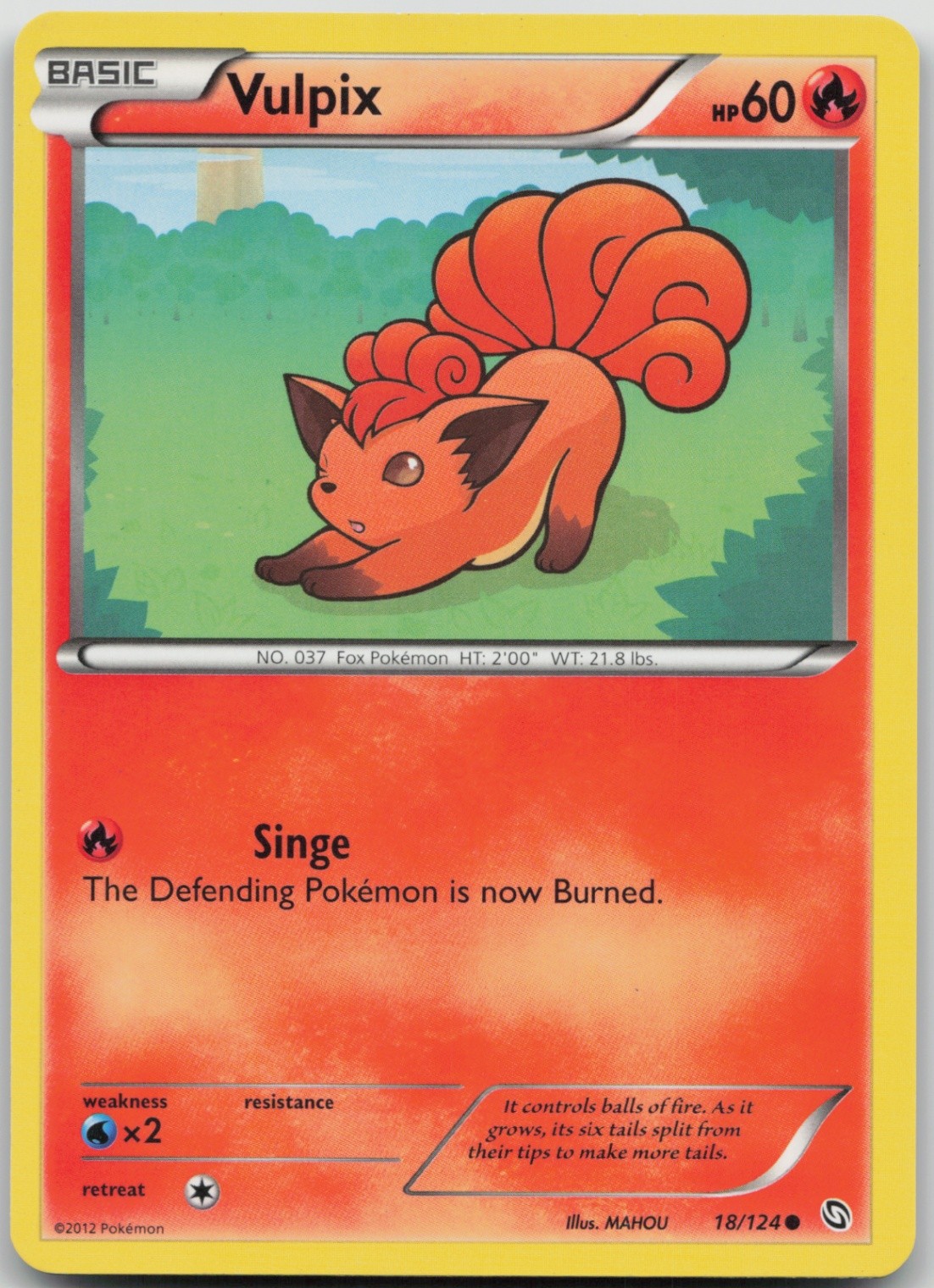 Vulpix 18/124 Common Dragons Exalted LP Normal