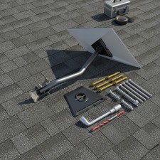 Starlink Standard Gen 3/V3 Wall Roof Mount Kit, Aluminum Pipe Adapter, Sliver