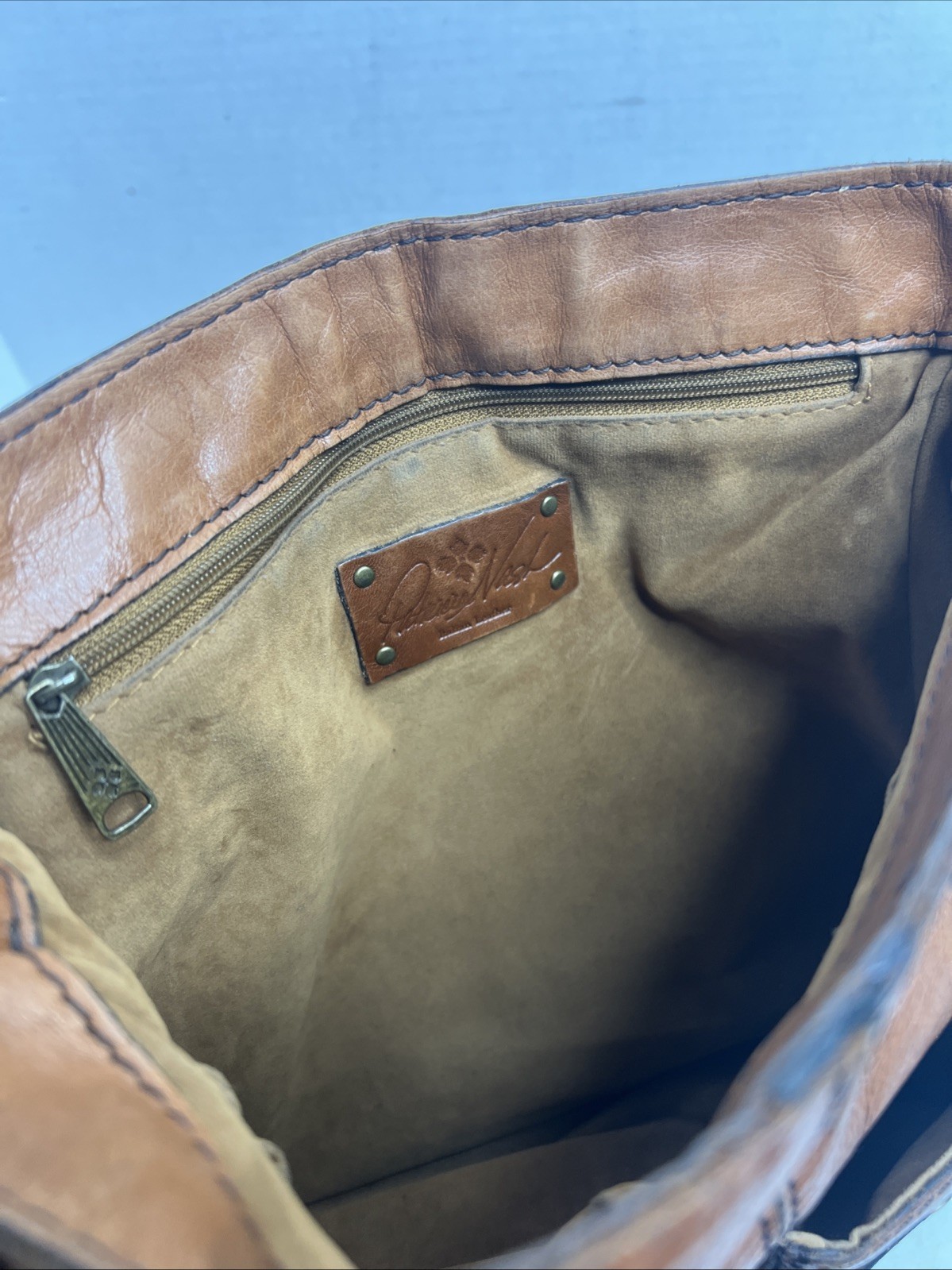 Patricia Nash Patchwork Brown Leather Crossbody S… - image 9