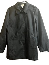 Talbots Womens 14 Regular Black Solid Collare...