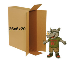 26" x 6" x 20" CARDBOARD BOX - 200 lb - SIDE LOADING - SINGLE BOX