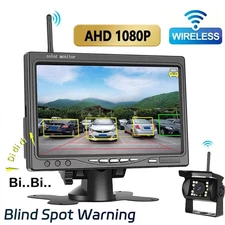 AHD 7" Truck Camera Backup Monitor BSD Blind Spot Warning for Truck RV-Universal