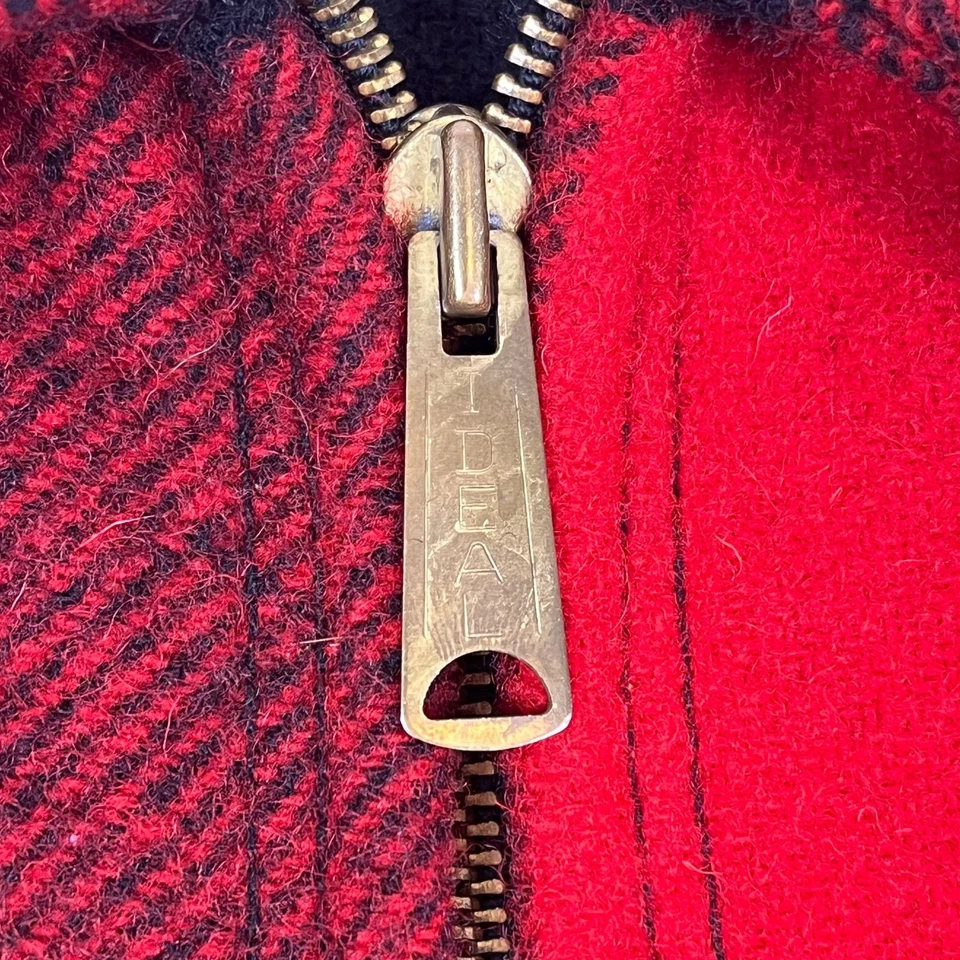 Vintage LL Bean Wool Mackinaw Buffalo Plaid Jacket Hunting Medium Made In USA - Image 4 of 4