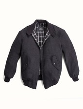 Grennfell Harrington Merinowolle Schwarz Herren Jacke Größe 42