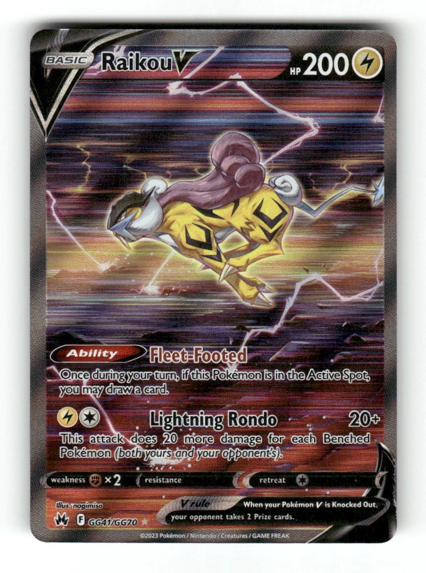 raikou v pokemon card value Raikou V GG41/GG70 Holo V Rare Crown Zenith Galarian Gallery Pokemon Near  Mint
