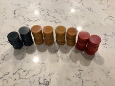Vtg Catalin Bakelite Swirl Poker Chips Butterscotch  Red  Green 196 Total