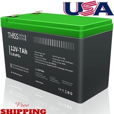 THISS 12V 7Ah LiFePO4 Lithium Deep Cycle Battery for RV System Off-grid US STOCK