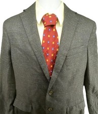Jos A Bank Reserve Tailored Fit Wool Blazer Mens 42L Blue Tweed Italian Fabric