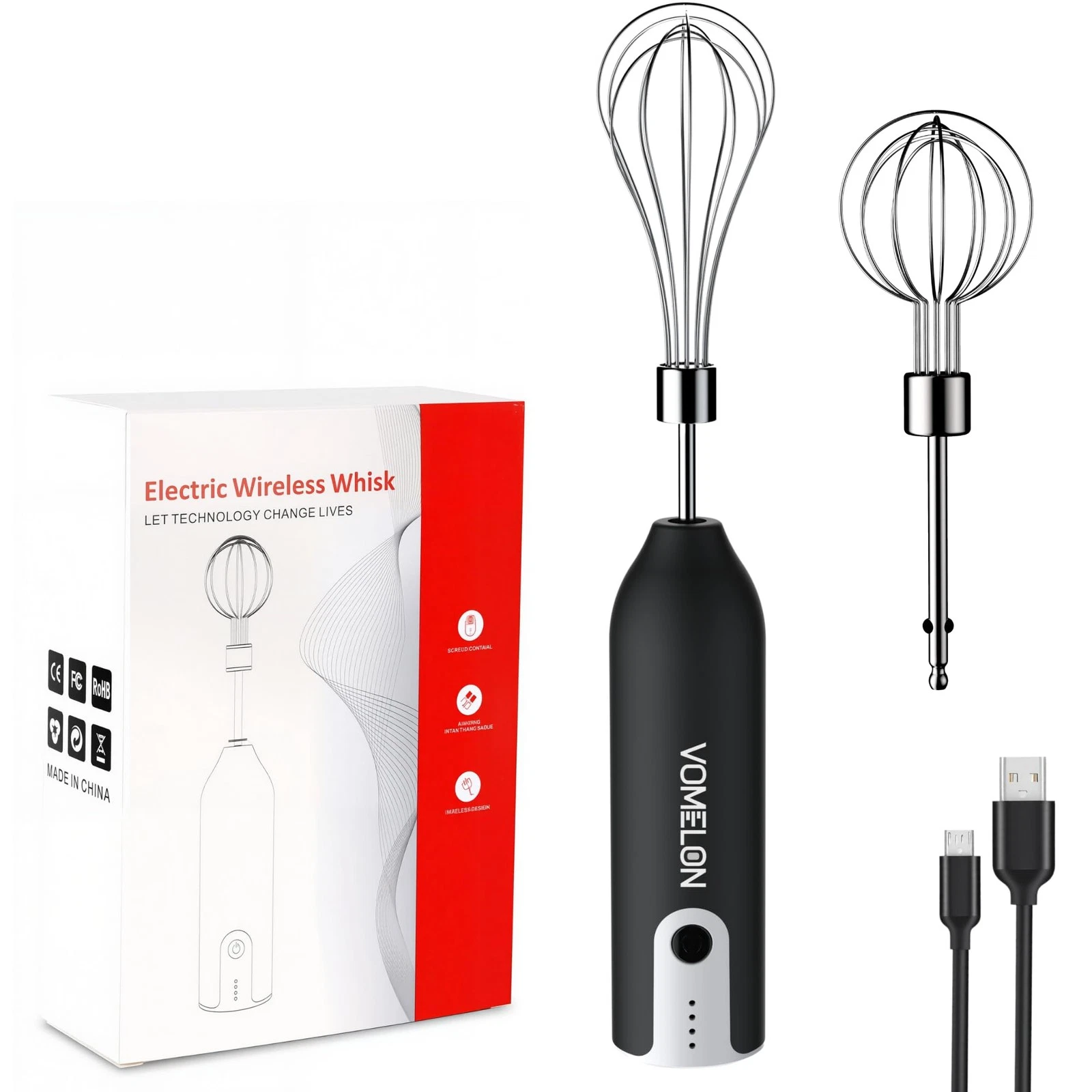 Hand Mixer Whisk | Wireless Rechargeable Handheld Egg Beater with 2 Stainless...
Opens in a new wind
