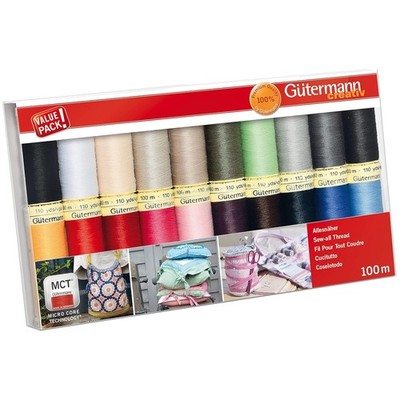 20-Pack Sewing Thread Assortment: Basic Colors