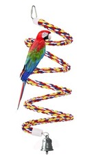 63" Flexible Bird Cotton Rope Perch Colorful Bungee Toy for Parrot Bird Cage
