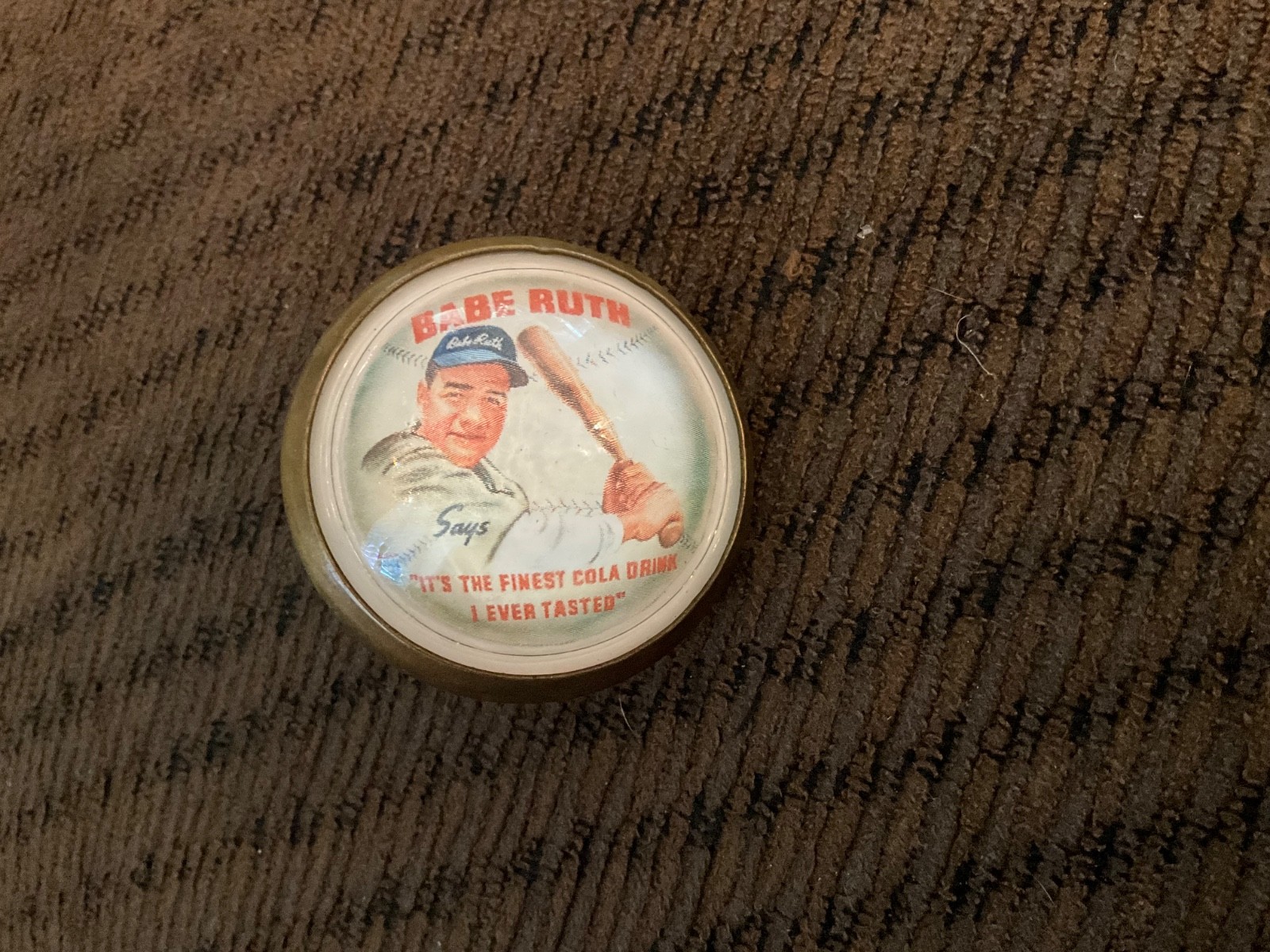 BABE RUTH RED ROCK COLA BELT BUCKLE ADORNMENT ADVERTISEMENT 1939