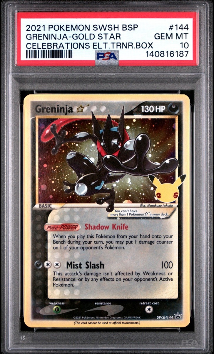 2021 POKEMON SWSH BLACK STAR PROMO #144 GRENINJA-GOLD STAR PSA 10
