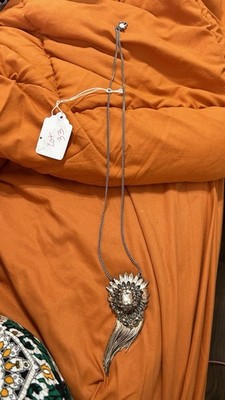Express Statement Necklace Rose Gold, Golden Fringes, Crystal 18  Used