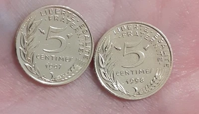 Série 5 centimes Marianne 1997 - 1998 - TTB - Cupro aluminium - Photo 1/2