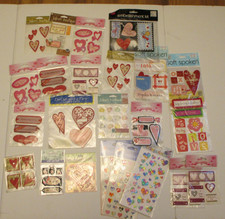 Lot of 24 Valentine/Love Stickers  Embelishments for Scrapbooking Card Making