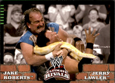 JAKE ROBERTS VS. JERRY LAWLER 2008 Topps WWE Ultimate Rivals Card #83 READ