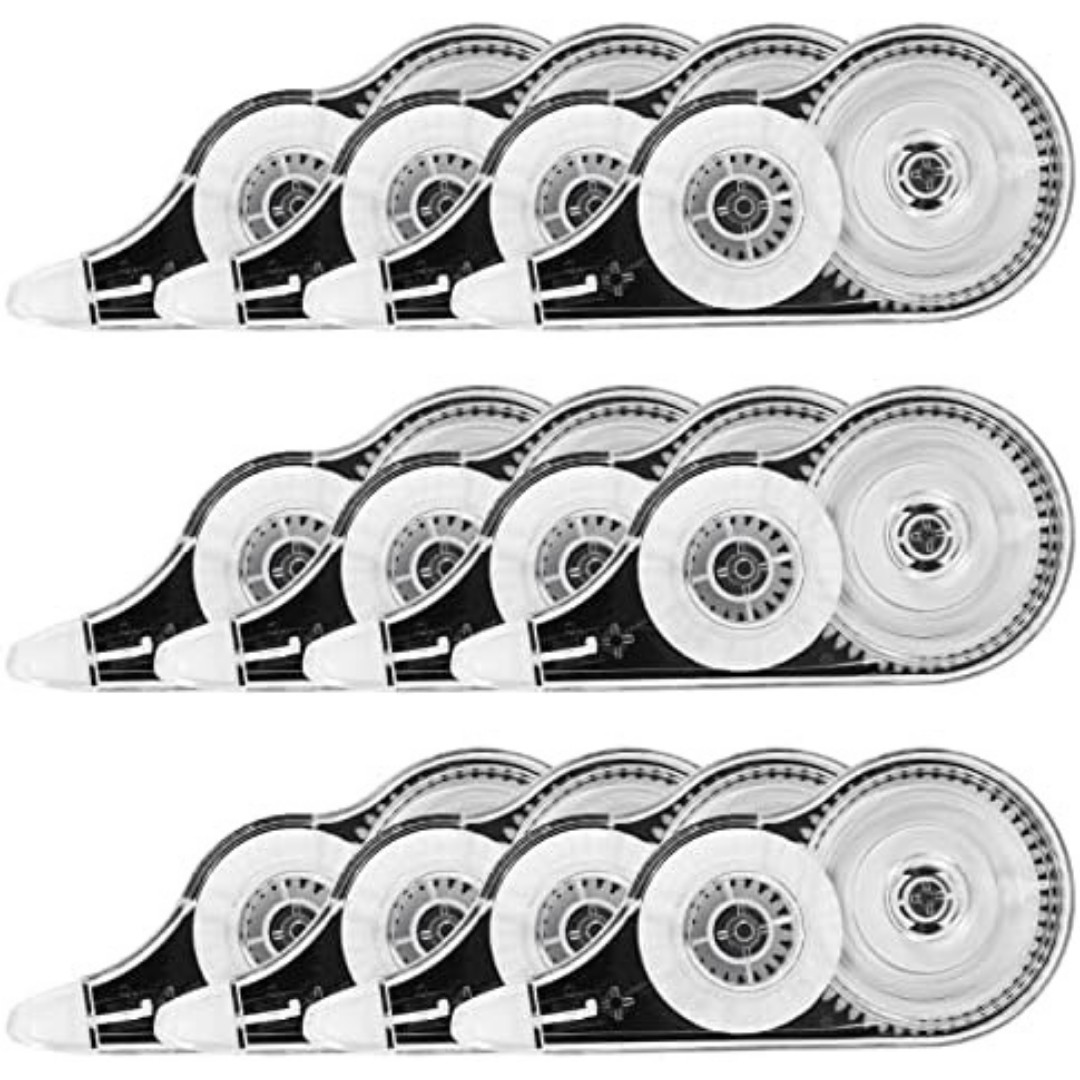 12 Pack White Out Tape Correction Tape, 39 Feet Each Whiteout Roller Correction