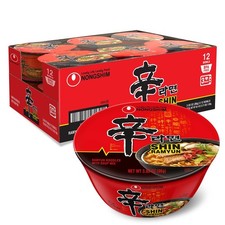 Nongshim Shin Ramyun Bowl Noodles, Spicy Korean 3.03 Ounce Pack of 12