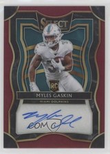 2019 Panini Select Rookie Signatures Maroon Prizm /75 Myles Gaskin Auto d7z