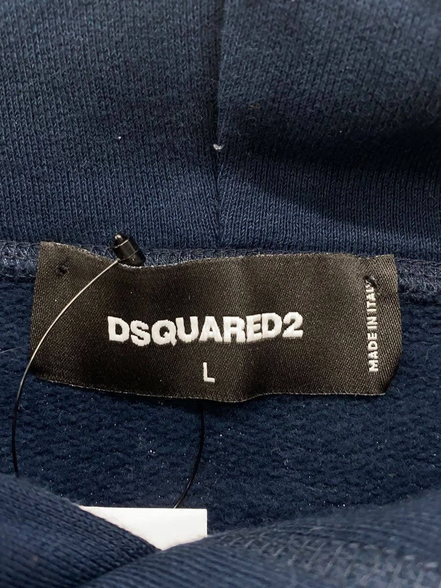 Felpa con cappuccio DSQUARED2 L cotone navy s25516 usata