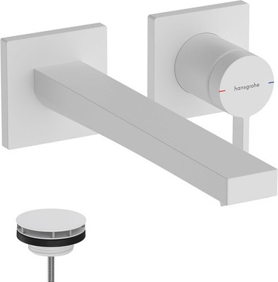 Hansgrohe 73051700 Tecturis E Einhebel-Wand-Waschtischarmatur, mattweiß