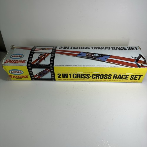 Vintage Aurora Speedline track 1968 ORANGE Double 2 Lane Track Criss-Cross Set - Picture 4 of 8