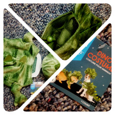 Adorable 2pc DINOSAUR TRICERATOPS DRAGON Halloween Costume DOG CAT Med NWT