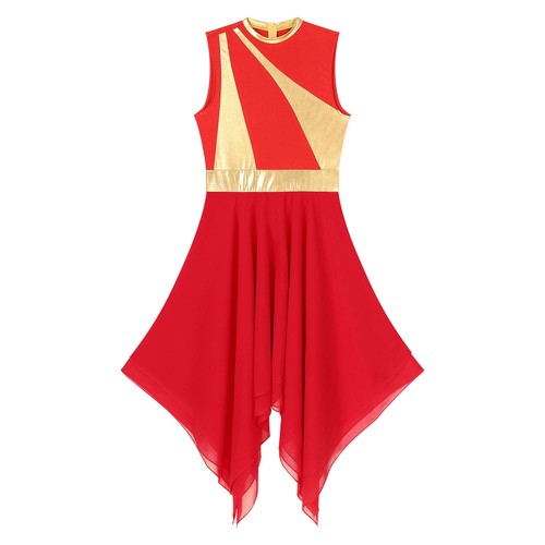 Women Liturgical Praise Dance Dress Worship Tunic Metallic Irregular Hem Costume - Bild 6 von 57