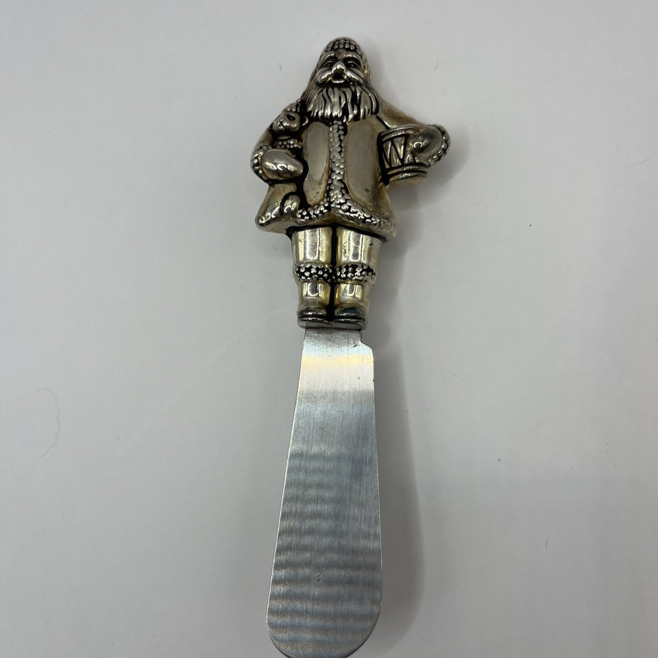 Heavy Stainless Steel Holiday Christmas Santa Cheese Butter Spreader