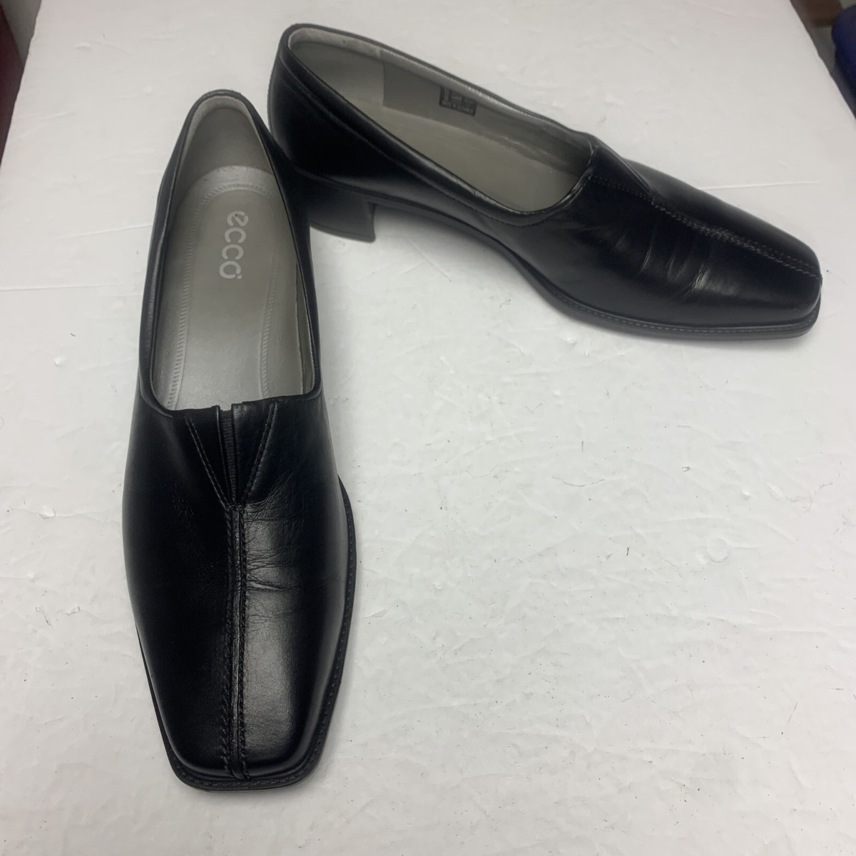 ECCO Black Leather Casual Low Heels Platform Women’s Shoes US EUR 42